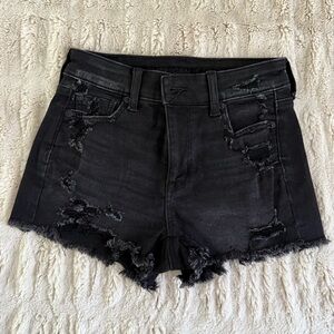 American Eagle Outfitters Black Ripped Jean Shorts